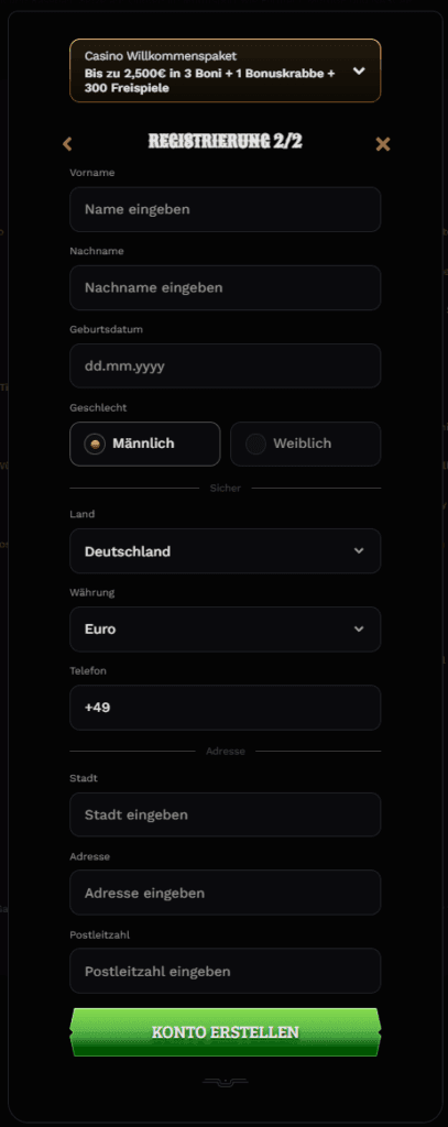 Wildsino Casino Anmeldung